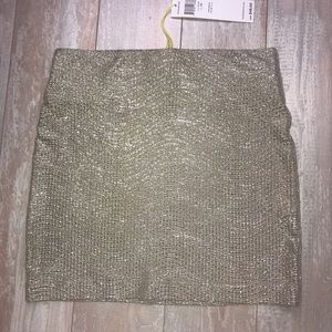Gold mini skirt